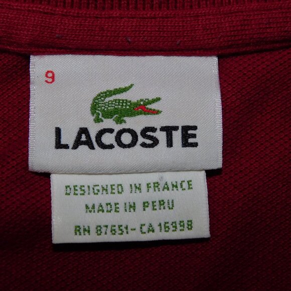 Lacoste Mens 9 (4XL) Burgundy Pique Polo Shirt - Picture 6 of 13